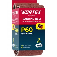 Шлифлента 100x914 мм P60 бесконечная 3 шт. для станка WORTEX GM 1528