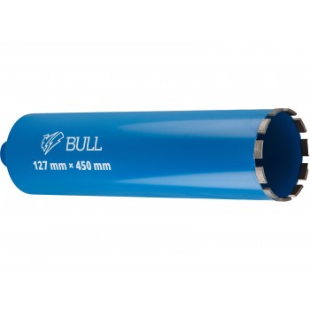 Коронка алмазная d 127мм железобетон BULL, L450мм, 1 1/4