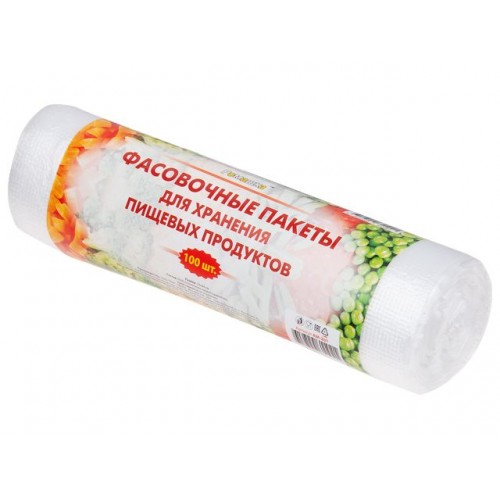Пакеты фасовочные для хранения пищевых продуктов, 100 шт, в рулоне, РОМАШКА Пакеты фасовочные для хранения пищевых продуктов, 100 шт, в рулоне, РОМАШКА