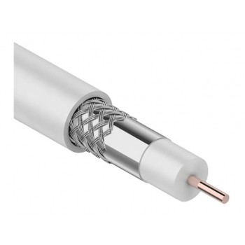 Кабель RG-6U (75 Ом), CCS/Al/Al 48 % (бухта 100 м) белый PROconnect