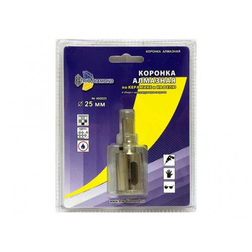 Коронка алмазная d 25 мм по керамике и кафелю TRIO-DIAMOND Коронка алмазная d 25 мм по керамике и кафелю TRIO-DIAMOND