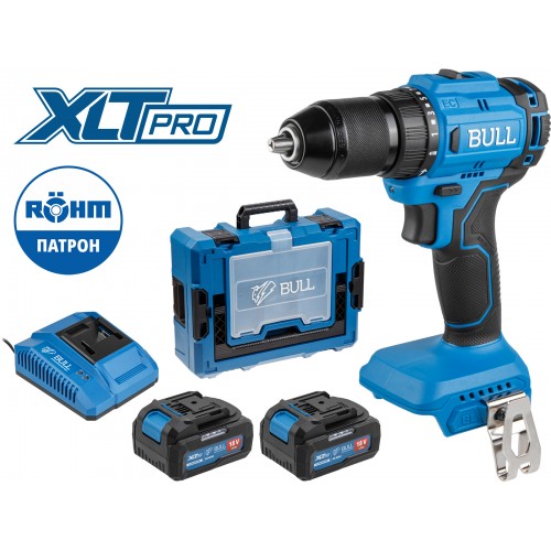 Аккум. дрель-шуруповерт BULL SR 1803 Xcase XLTpro БЕСЩЕТ., 2x4 А*ч, 18 В, 45 Н*м, БЗП 13 мм Аккум. дрель-шуруповерт BULL SR 1803 Xcase XLTpro БЕСЩЕТ., 2x4 А*ч, 18 В, 45 Н*м, БЗП 13 мм