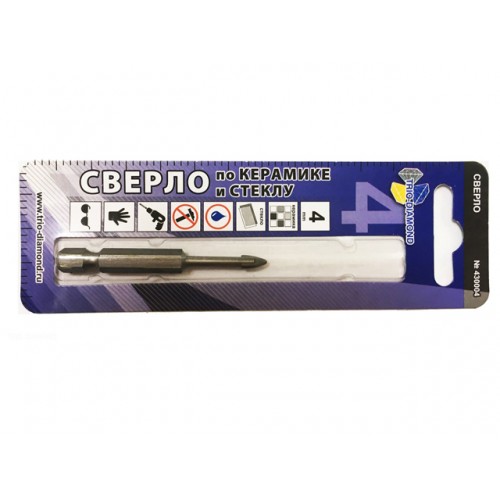 Сверло по кафелю/стеклу 4 мм Trio-Diamond Сверло по кафелю/стеклу 4 мм Trio-Diamond