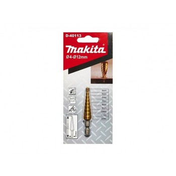Сверло по металлу шестигр. 12.0х HSS TIN ступенчатое, прямой желобок MAKITA