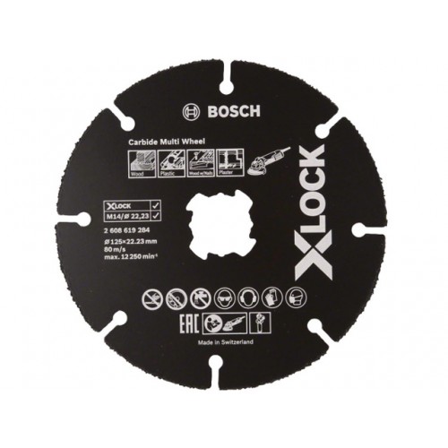 Круг отрезной 125х1.0x22.2 мм для дерева X-LOCK Carbide Multi Wheel BOSCH Круг отрезной 125х1.0x22.2 мм для дерева X-LOCK Carbide Multi Wheel BOSCH