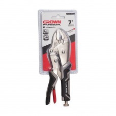 Зажим с фиксатором CROWN 180 мм изогнутые губки CPHPL-GRC07