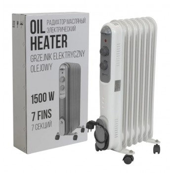 Радиатор масляный электрический (220-240V,50/60Гц,1500Вт,7 секций 11х58см,3 режима нагрева,защ. от перегрева,33х24х62.5см)