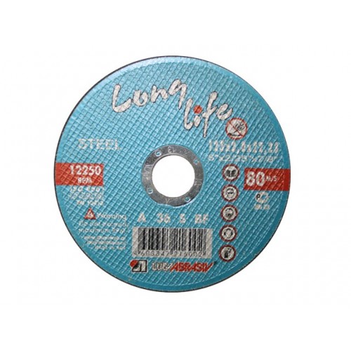 Круг отрезной 180х2.5x22.2 мм для металла Long Life LUGAABRASIV Круг отрезной 180х2.5x22.2 мм для металла Long Life LUGAABRASIV