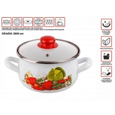 Кастрюля стальная эмалированная, 2.8 л, серия Урожай, PERFECTO LINEA