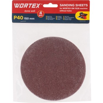 Шлифлист 150мм P40 без отв. 4 шт. для станка WORTEX GM 1528
