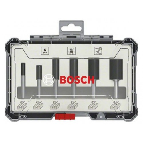 Набор пазовых фрез 1/4 дюйма (6шт) BOSCH Набор пазовых фрез 1/4 дюйма (6шт) BOSCH