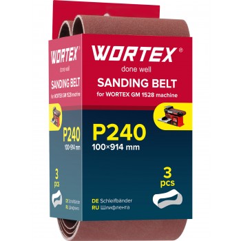 Шлифлента 100x914 мм P240 бесконечная 3 шт. для станка WORTEX GM 1528