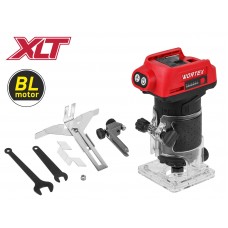 Аккум. фрезер кромочный WORTEX LX CMM 1822 в кор. XLT SOLO БЕСЩЕТ., 18 В, цанга 6/8, рег. об.