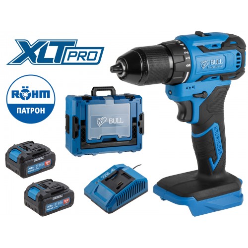 Аккум. дрель-шуруповерт BULL SR 1804 R-series Xcase XLTpro БЕСЩЕТ., Импульс., 18 В, 50 Н*м, 2х4 А*ч Аккум. дрель-шуруповерт BULL SR 1804 R-series Xcase XLTpro БЕСЩЕТ., Импульс., 18 В, 50 Н*м, 2х4 А*ч