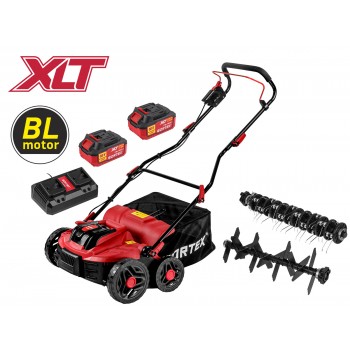 Аккум. аэратор-скарификатор WORTEX CAE 3736 ALL1 XLT SET БЕСЩЁТ.ДВИГ., 18В+18В, шир. 37 см