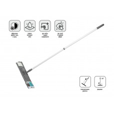 Швабра для пола с насадкой из микрофибры, серая, PERFECTO LINEA