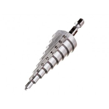 Сверло ступенчатое HSS с прямым желобком, 4-20x75, 1/4