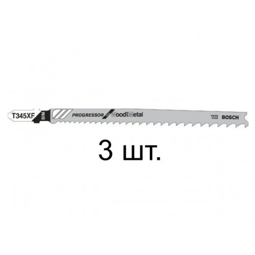 Пилка лобз. по дереву с гвоздями T345XF (3 шт.) BOSCH Пилка лобз. по дереву с гвоздями T345XF (3 шт.) BOSCH
