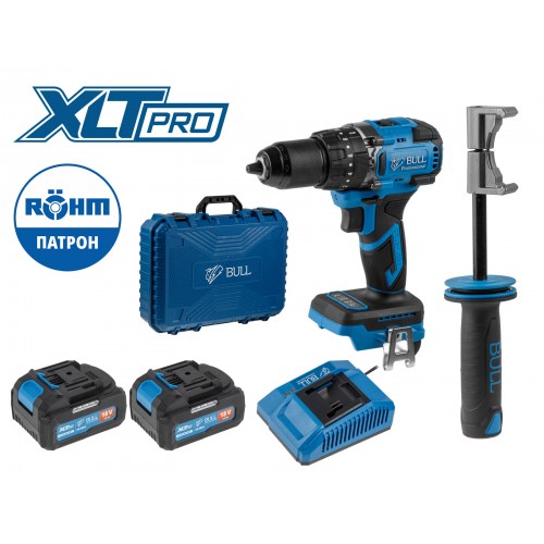 Аккум. дрель-шуруповерт BULL SR 1806 R-series в чем. XLTpro БЕСЩЕТ., Удар., 18 В, 80 Н*м, 2х4 А*ч Аккум. дрель-шуруповерт BULL SR 1806 R-series в чем. XLTpro БЕСЩЕТ., Удар., 18 В, 80 Н*м, 2х4 А*ч
