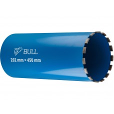 Коронка алмазная d 202мм железобетон BULL, L450мм, 1 1/4