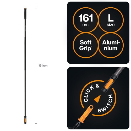 Черенок алюминиевый L 161см OneClick FISKARS Черенок алюминиевый L 161см OneClick FISKARS