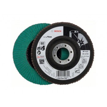 Круг лепестковый 115х22.2 мм P60 плоский BEST FOR INOX BOSCH