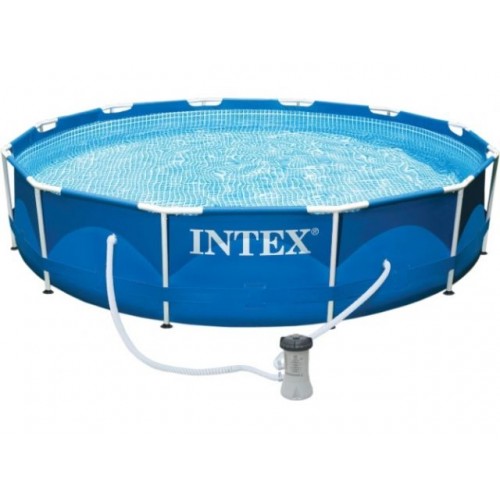 Каркасный бассейн Metal Frame, круглый, 366х76 см + фильтр-насос 220 В, INTEX Каркасный бассейн Metal Frame, круглый, 366х76 см + фильтр-насос 220 В, INTEX