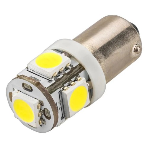 Лампочка светодиодная BA9S-5050-5SMD 12v белая Лампочка светодиодная BA9S-5050-5SMD 12v белая