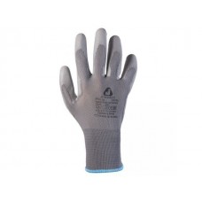 Перчатки нейлон, полиуретановое неполн. покрытие, р.XXL, cерые, Jeta Safety