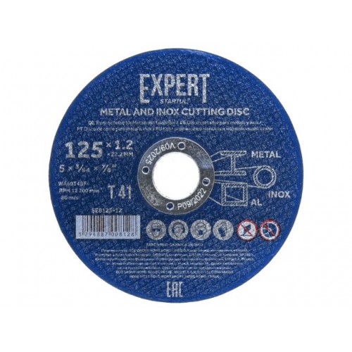 Круг отрезной 125х1.2x22.2 мм для металла и нерж. стали EXPERT STARTUL Круг отрезной 125х1.2x22.2 мм для металла и нерж. стали EXPERT STARTUL