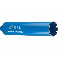 Коронка алмазная d 108мм железобетон BULL, L450мм, 1 1/4