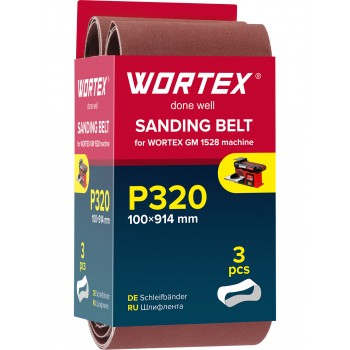 Шлифлента 100x914 мм P320 бесконечная 3 шт. для станка WORTEX GM 1528