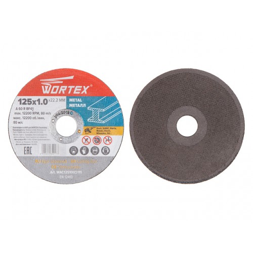Круг отрезной 125х1.0x22.2 мм для металла WORTEX Круг отрезной 125х1.0x22.2 мм для металла WORTEX