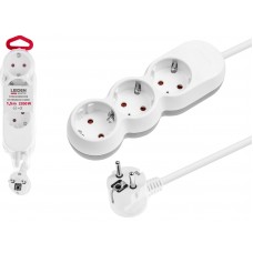 Удлинитель 1,5м (3 роз., 2,2кВт, с/з, ПВС 3х0,75) LEIDEN ELECTRIC