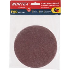 Шлифлист 150мм P60 без отв. 4 шт. для станка WORTEX GM 1528