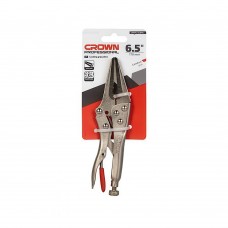 Зажим с фиксатором CROWN 165 мм прямые удлиненные губки CPHPL-GLBH6