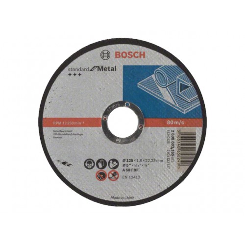 Круг отрезной 125х1.6x22.2 мм для металла Standart BOSCH Круг отрезной 125х1.6x22.2 мм для металла Standart BOSCH