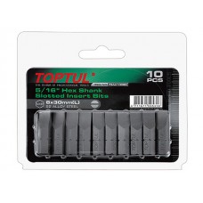 Насадка шлицевая 5/16″ 0,8х5,5х30м 10шт блистер TOPTUL