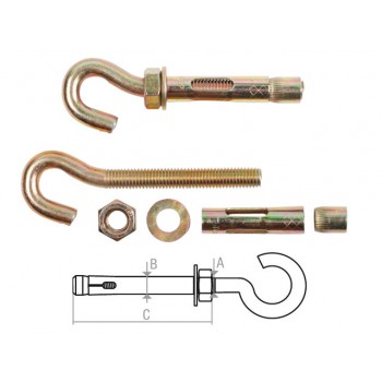 Анкер с крюком М10х12х70 мм