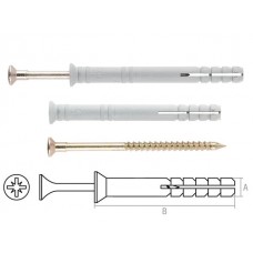 Дюбель-гвоздь 8х70 мм потай (100 шт в зип-локе) (WAVE)