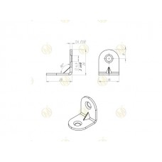 Кронштейн мебельный 20х20 мм, белый цинк (200 шт в коробе) STARFIX