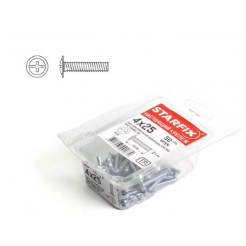 Винт М6х40 мм для мебельной фурнитуры, цинк DIN 967 (50 шт в пласт. конт.)