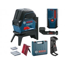 Нивелир лазерный BOSCH GCL 2-50 с держателем и приемником в чем. (проекция: крест, до 50 м, +/- 0.30 мм/м, резьба 1/4, 5/8″)