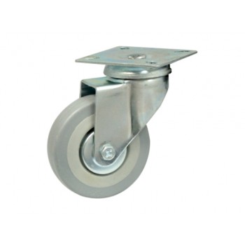 Опора колёсная d50 мм на площадке, резиновая STARFIX