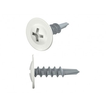 Саморез 4.2х16 мм с прессшайбой, цинк, со сверлом, RAL 9003 (50 шт в зип-локе) STARFIX (цвет сигнальный белый)