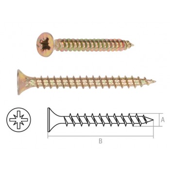 Шуруп универсальный 6.0х30 мм желтый цинк (100 шт в пласт. конт.)
