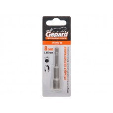 Насадка шестигранная магнитная  7х65мм GEPARD (GP3201-65) (Hex Shank Hexagon бита с торцевой головкой сталь магнитная)