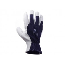 Перчатки комбинированные кожанные, цельная ладонь р-р 9/L, JetaSafety (свободная манжета) (JETA SAFETY)