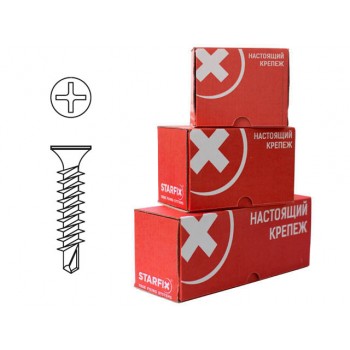 Саморез оконный 3.9х16 мм белый цинк, частая резьба, со сверлом (3000 шт в карт. уп.) STARFIX
