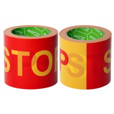 Лента оградительная 100ммх100м “STOP” ZOOM, желто-красная (35 мкм полипропиленовая пленка)